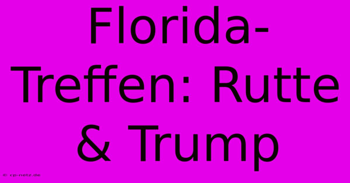 Florida-Treffen: Rutte & Trump