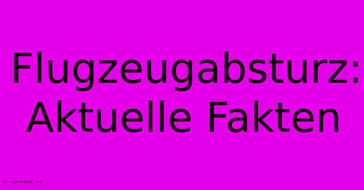 Flugzeugabsturz: Aktuelle Fakten