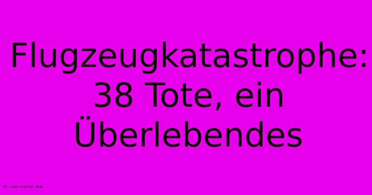 Flugzeugkatastrophe: 38 Tote, Ein Überlebendes