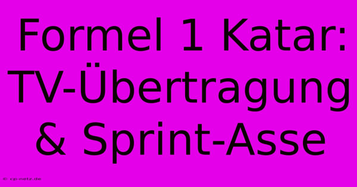 Formel 1 Katar: TV-Übertragung & Sprint-Asse