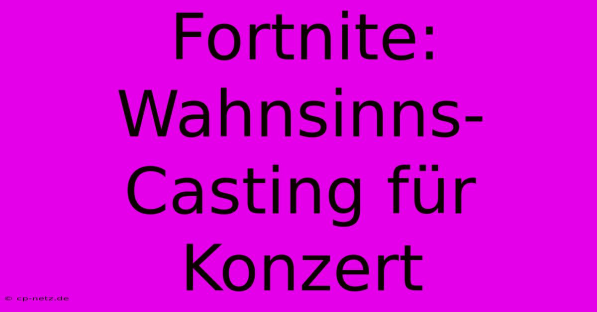 Fortnite: Wahnsinns-Casting Für Konzert