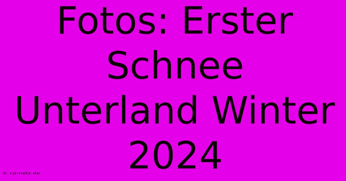 Fotos: Erster Schnee Unterland Winter 2024