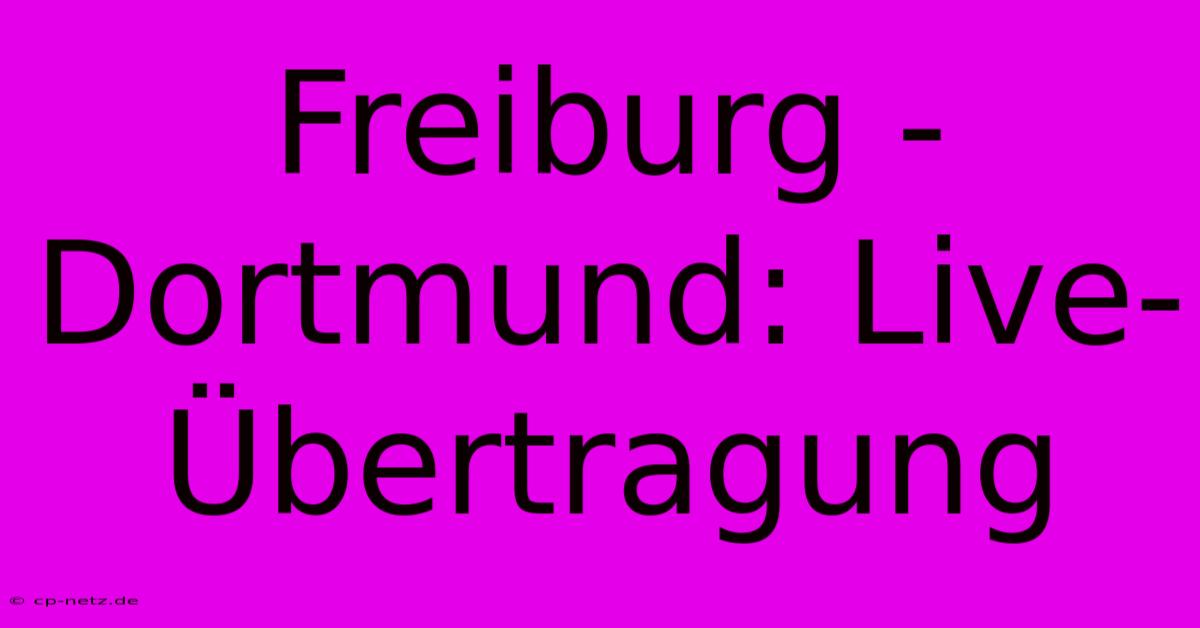 Freiburg - Dortmund: Live-Übertragung