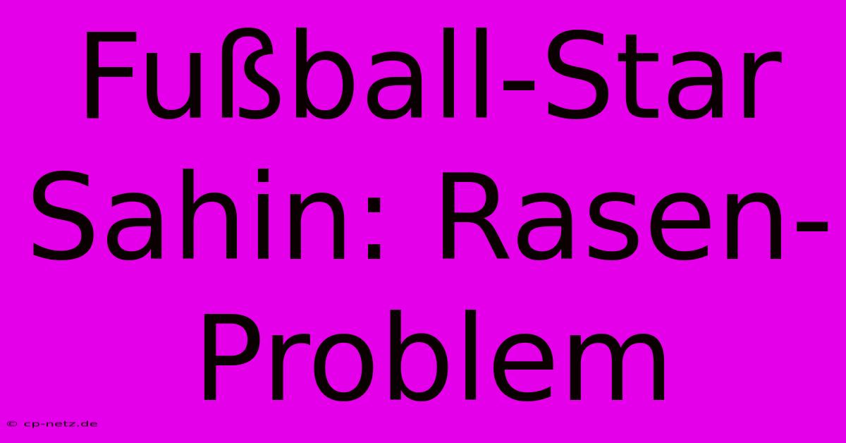 Fußball-Star Sahin: Rasen-Problem