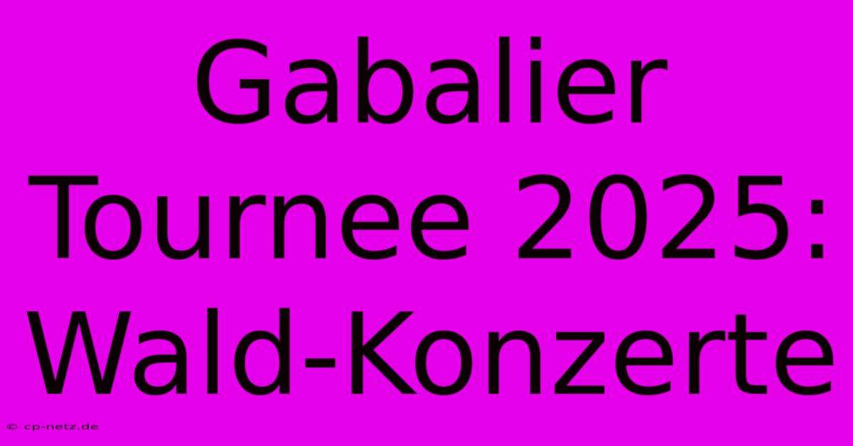 Gabalier Tournee 2025: Wald-Konzerte