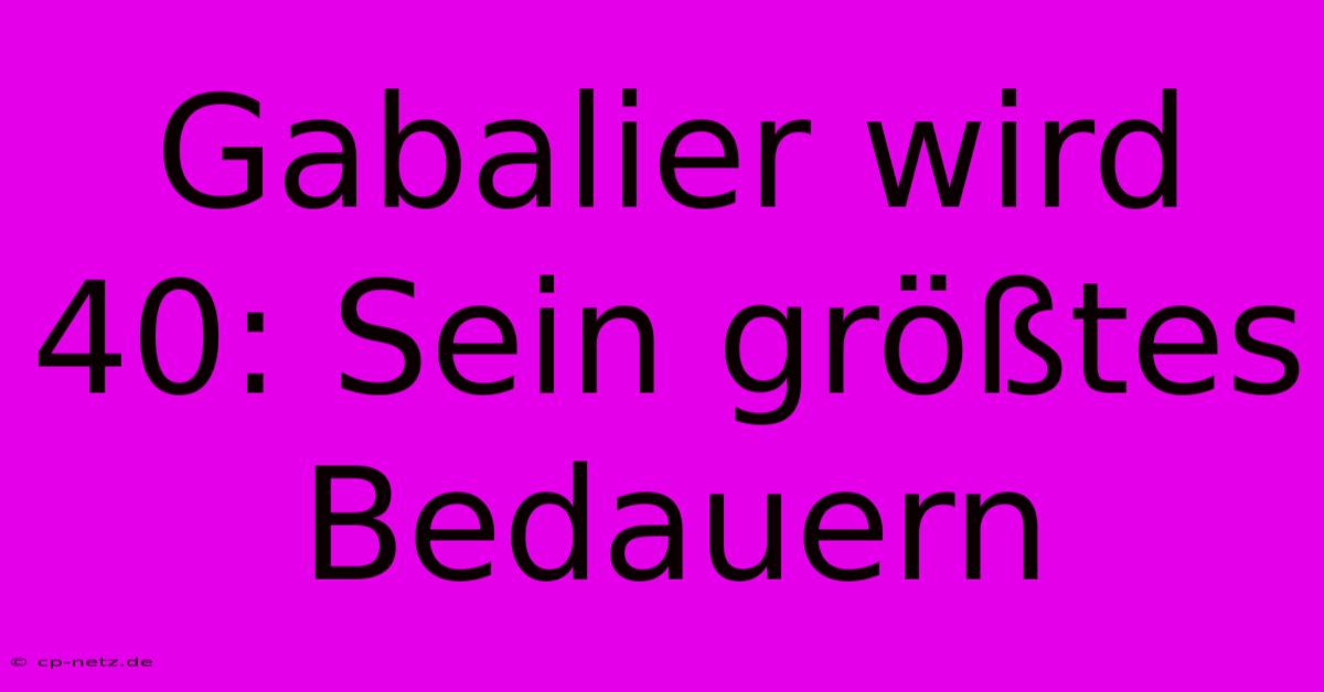 Gabalier Wird 40: Sein Größtes Bedauern