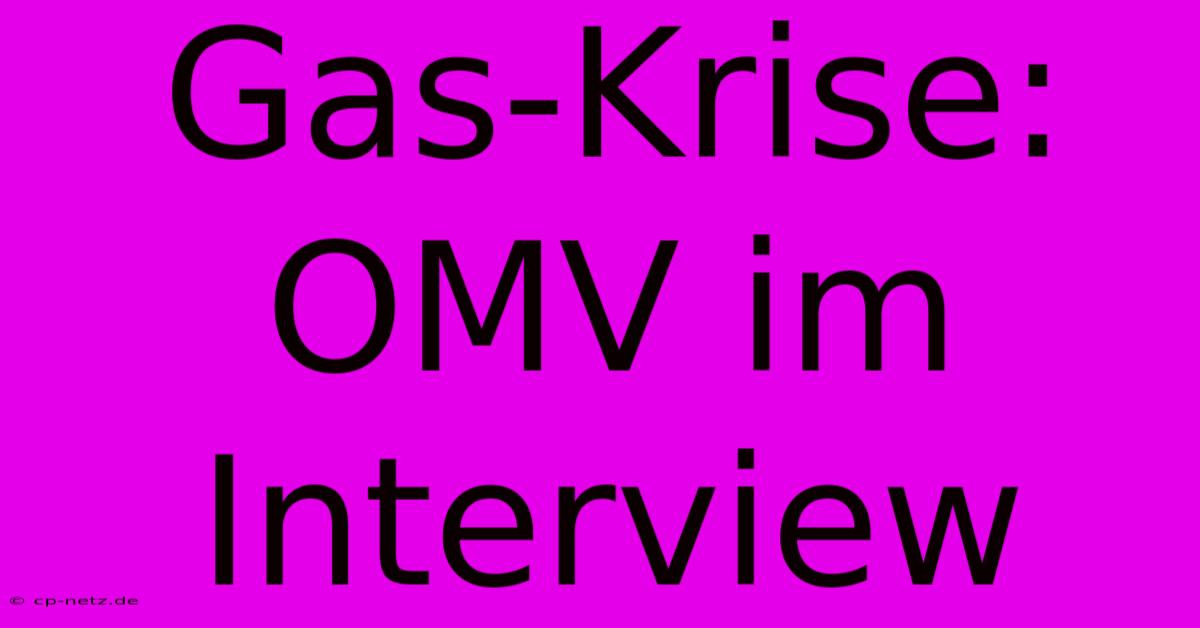 Gas-Krise: OMV Im Interview