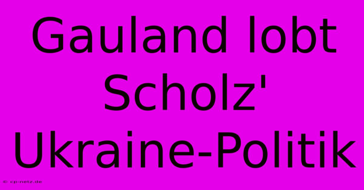 Gauland Lobt Scholz' Ukraine-Politik