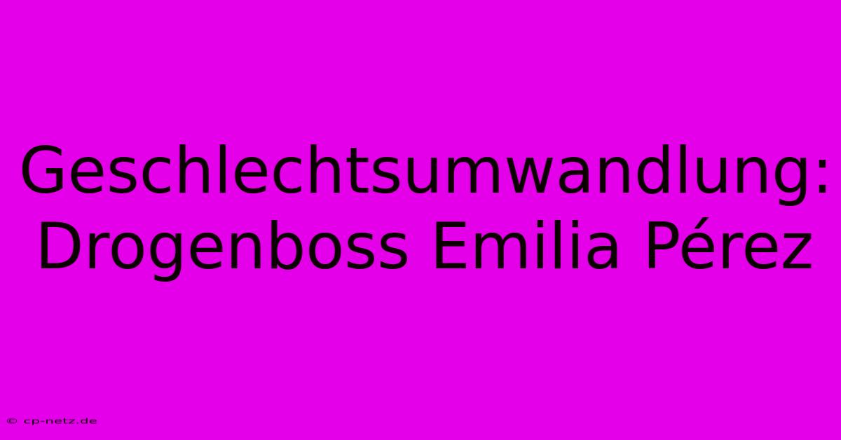 Geschlechtsumwandlung: Drogenboss Emilia Pérez