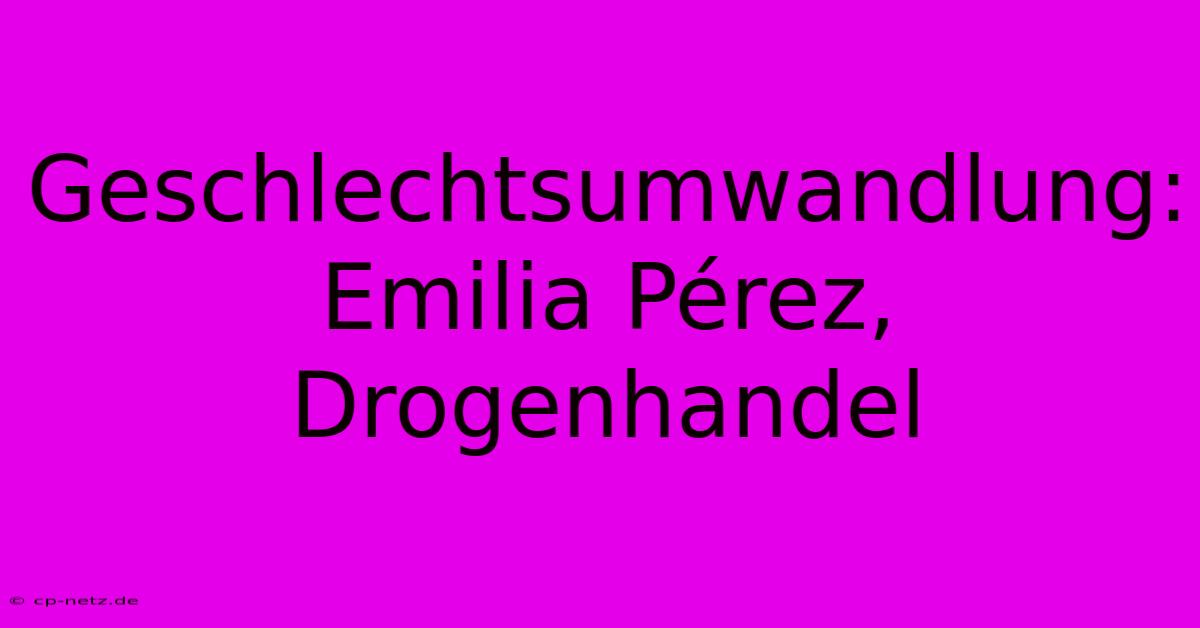 Geschlechtsumwandlung: Emilia Pérez, Drogenhandel