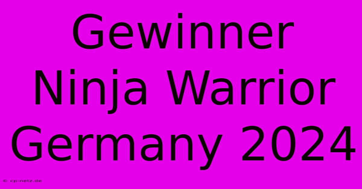 Gewinner Ninja Warrior Germany 2024