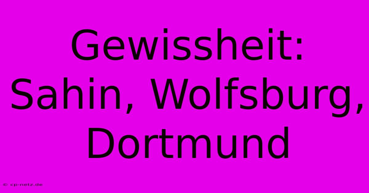 Gewissheit: Sahin, Wolfsburg, Dortmund