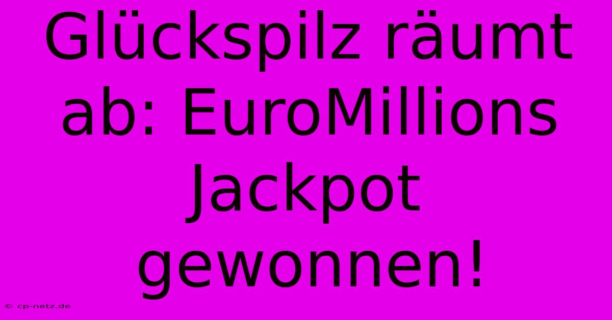 Glückspilz Räumt Ab: EuroMillions Jackpot Gewonnen!