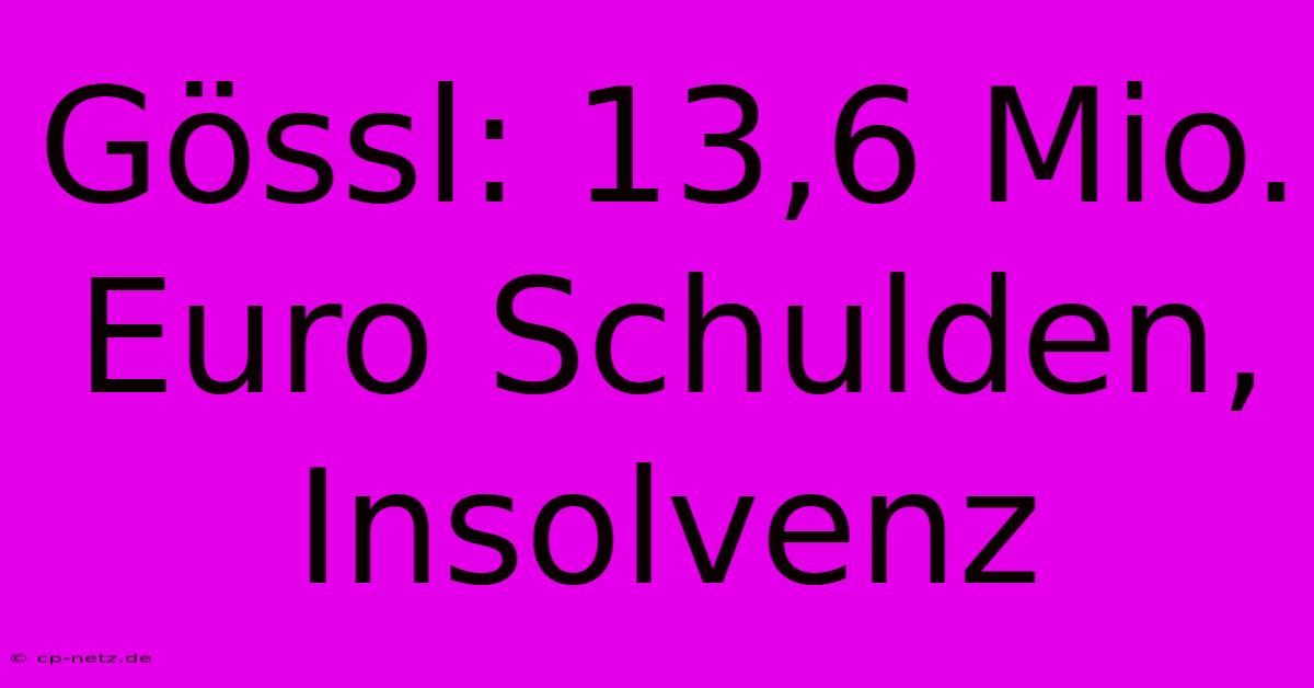 Gössl: 13,6 Mio. Euro Schulden, Insolvenz