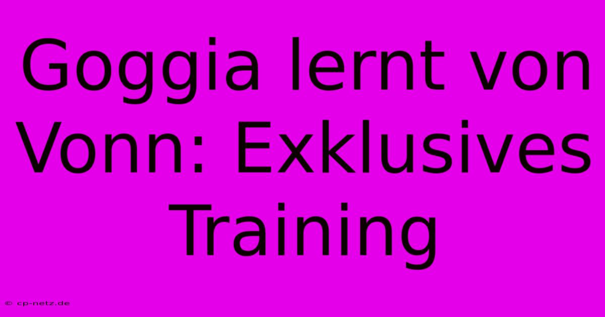 Goggia Lernt Von Vonn: Exklusives Training