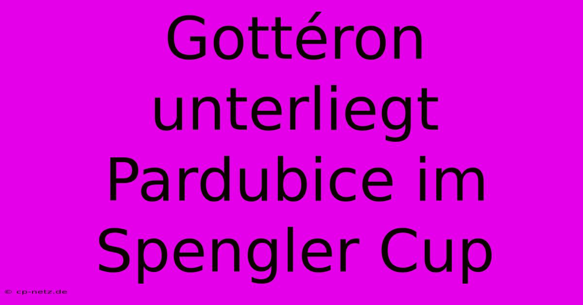 Gottéron Unterliegt Pardubice Im Spengler Cup