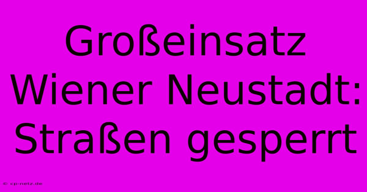 Großeinsatz Wiener Neustadt: Straßen Gesperrt