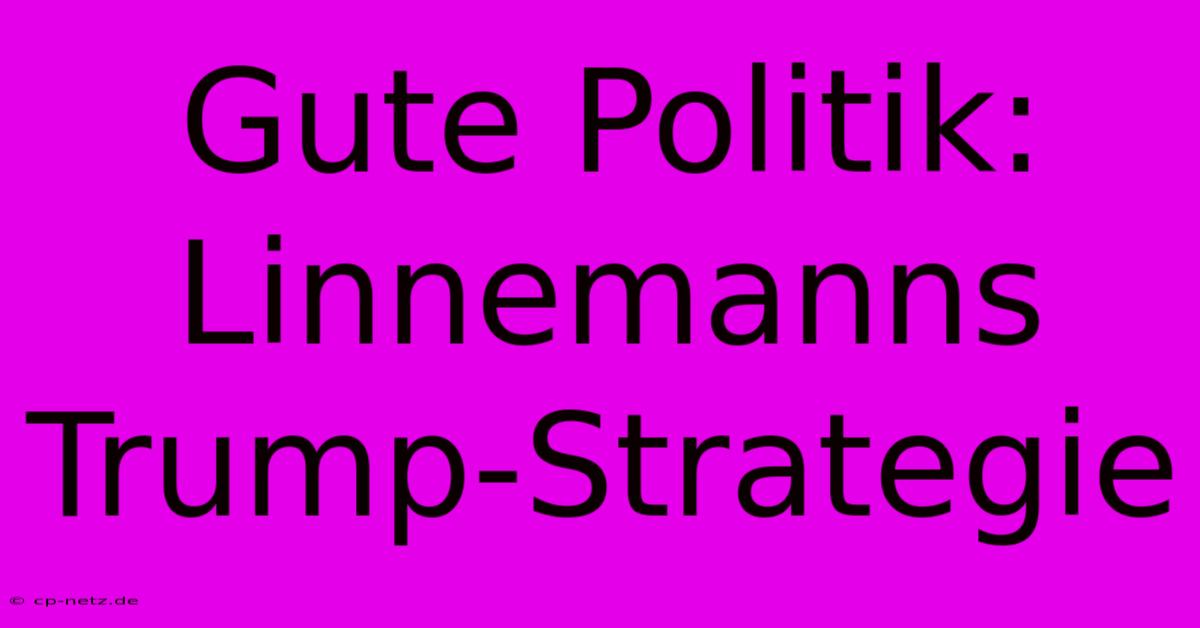 Gute Politik: Linnemanns Trump-Strategie