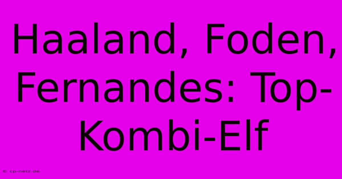 Haaland, Foden, Fernandes: Top-Kombi-Elf