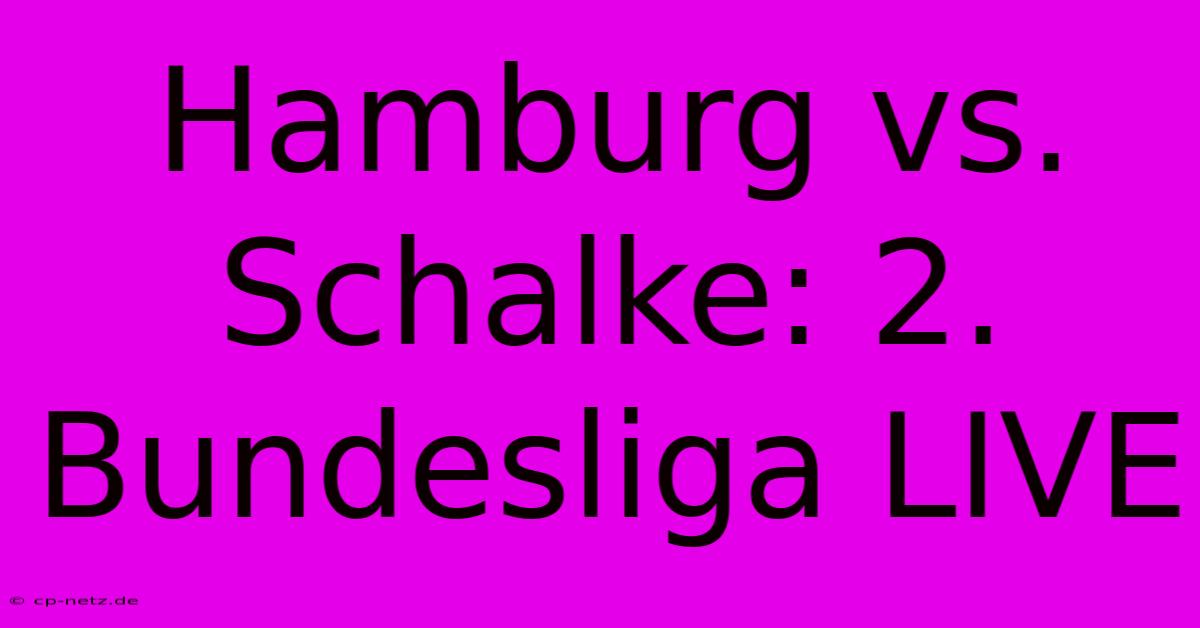 Hamburg Vs. Schalke: 2. Bundesliga LIVE