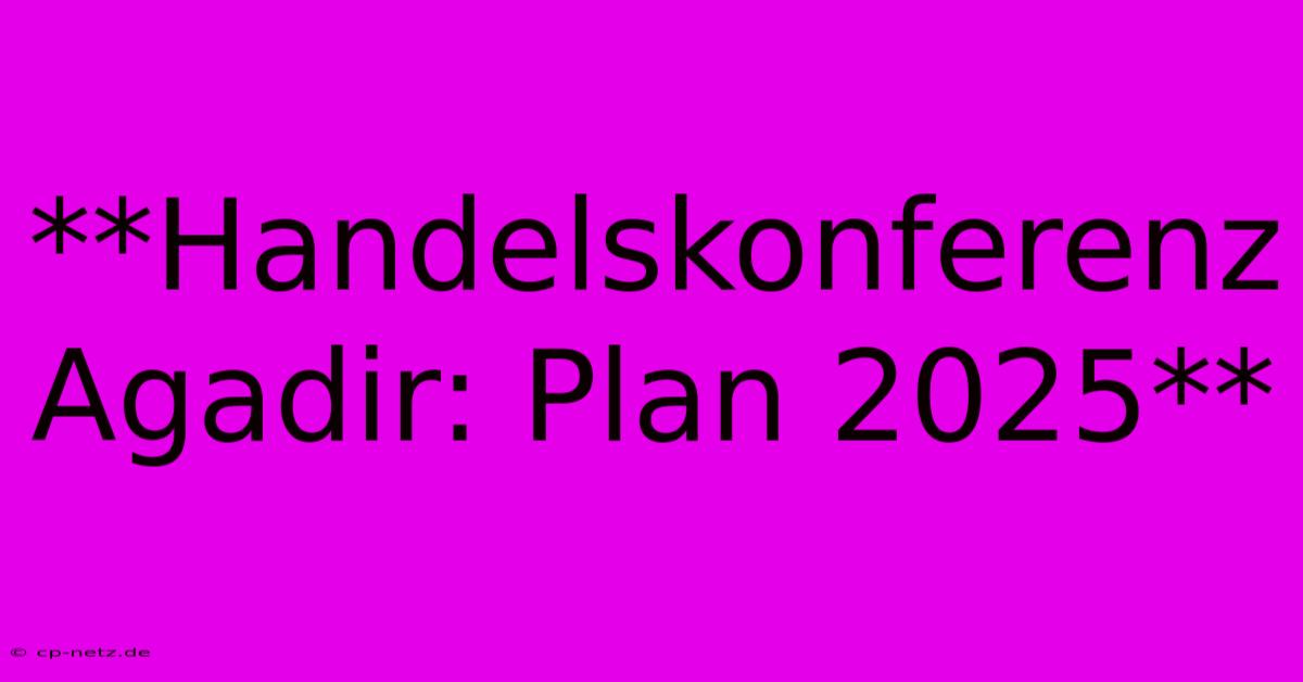 **Handelskonferenz Agadir: Plan 2025**