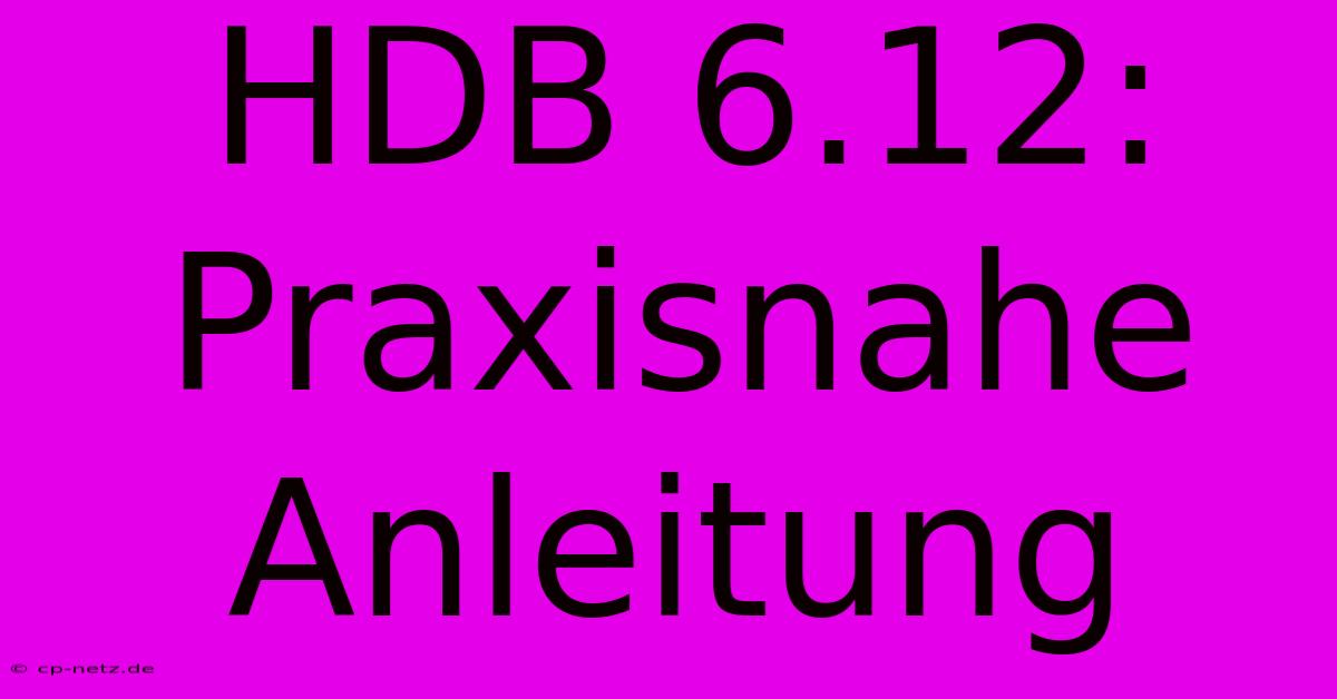 HDB 6.12:  Praxisnahe Anleitung