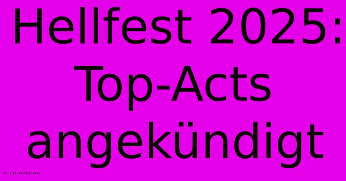 Hellfest 2025: Top-Acts Angekündigt