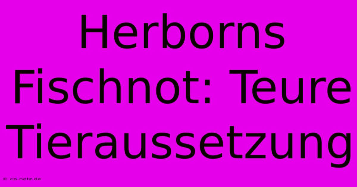 Herborns Fischnot: Teure Tieraussetzung