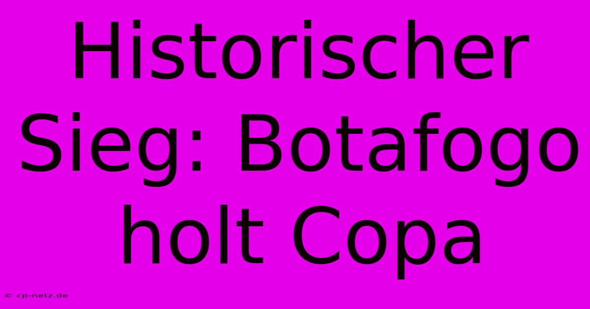 Historischer Sieg: Botafogo Holt Copa