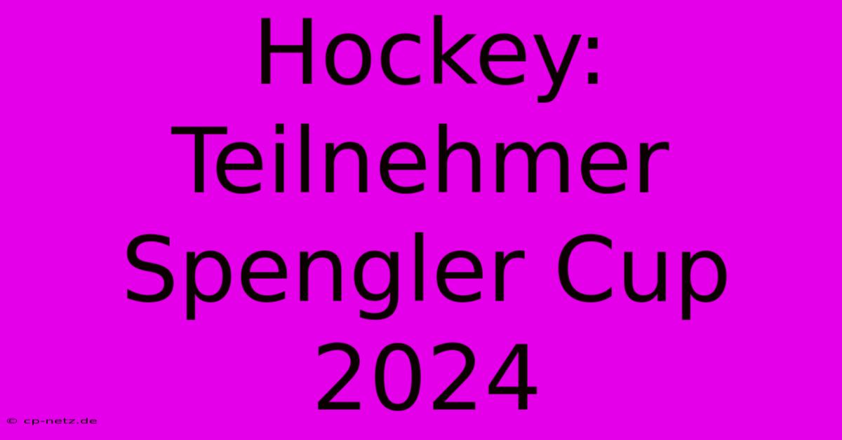 Hockey: Teilnehmer Spengler Cup 2024