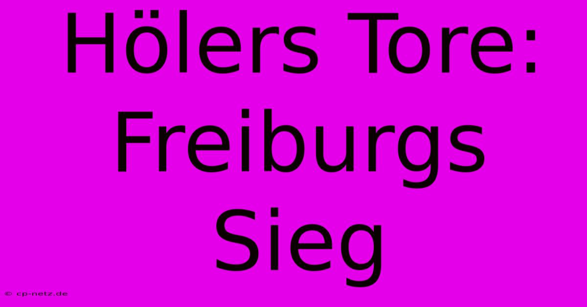 Hölers Tore: Freiburgs Sieg