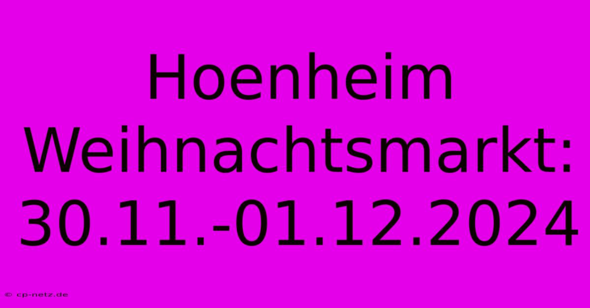 Hoenheim Weihnachtsmarkt: 30.11.-01.12.2024