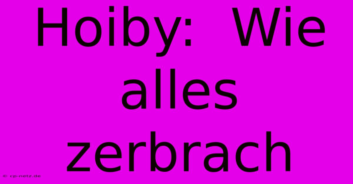 Hoiby:  Wie Alles Zerbrach