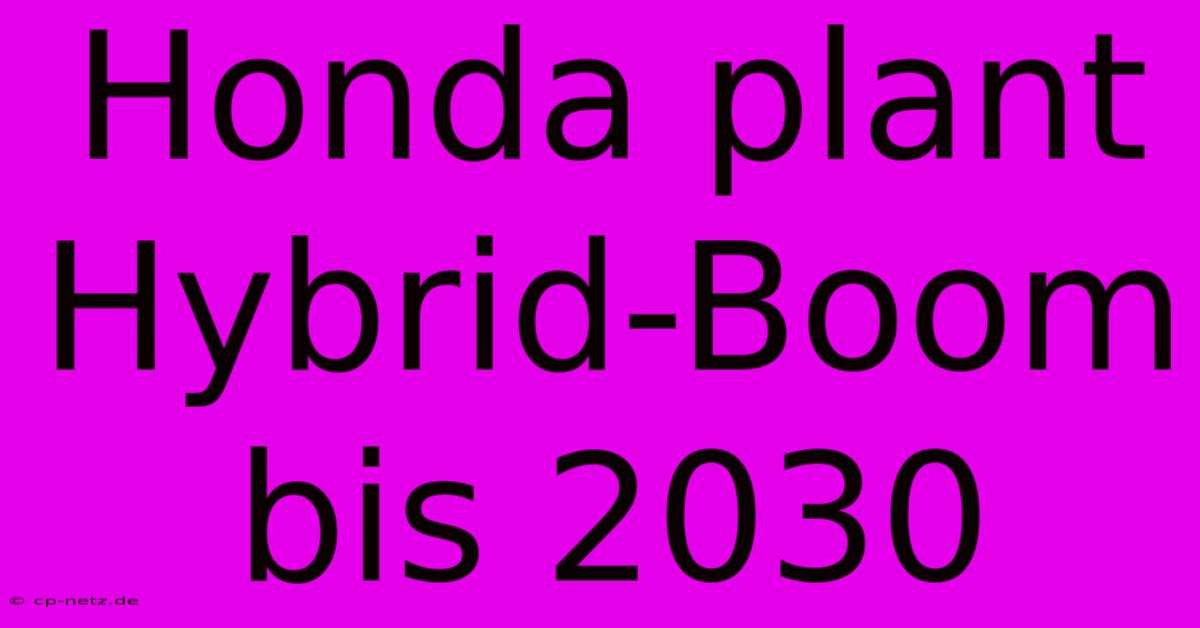 Honda Plant Hybrid-Boom Bis 2030