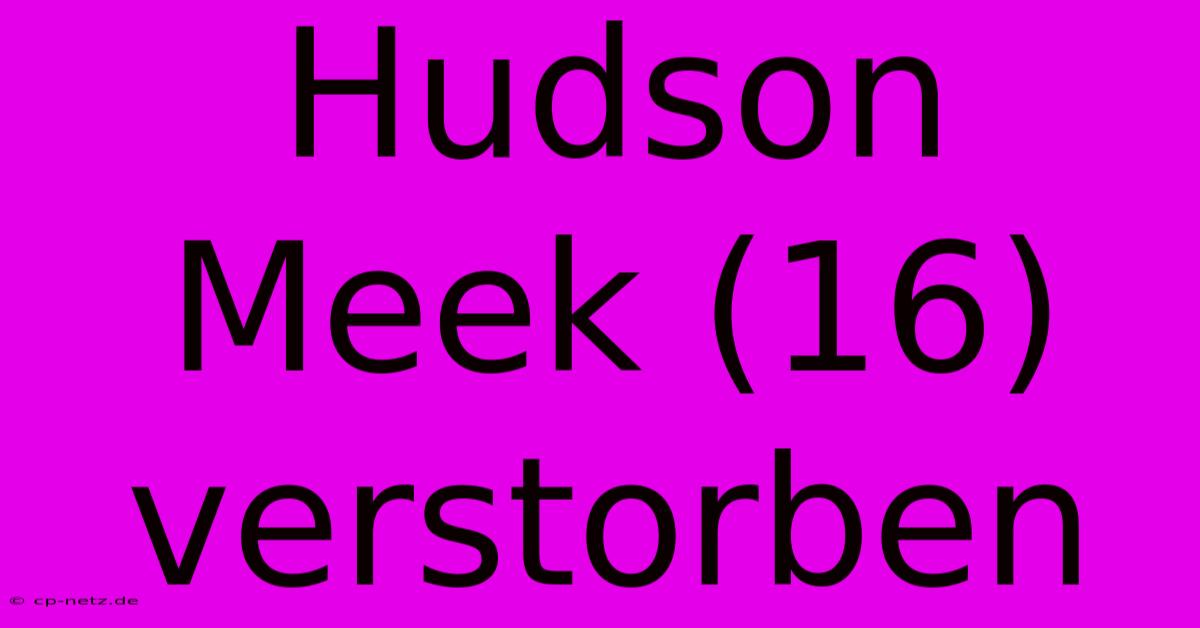 Hudson Meek (16) Verstorben