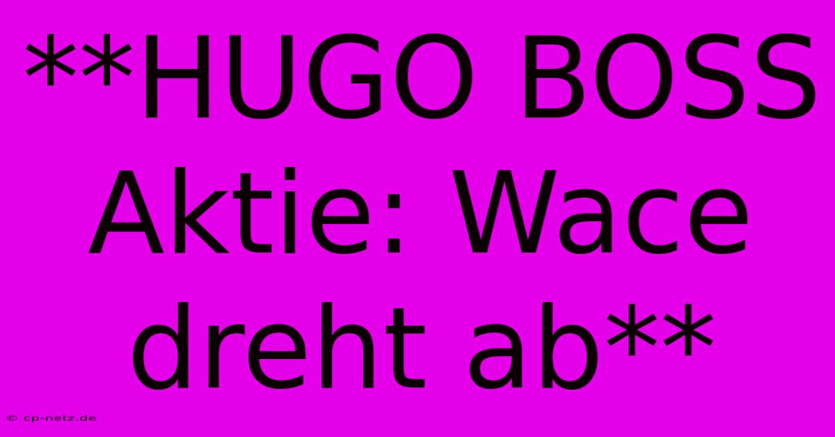 **HUGO BOSS Aktie: Wace Dreht Ab**