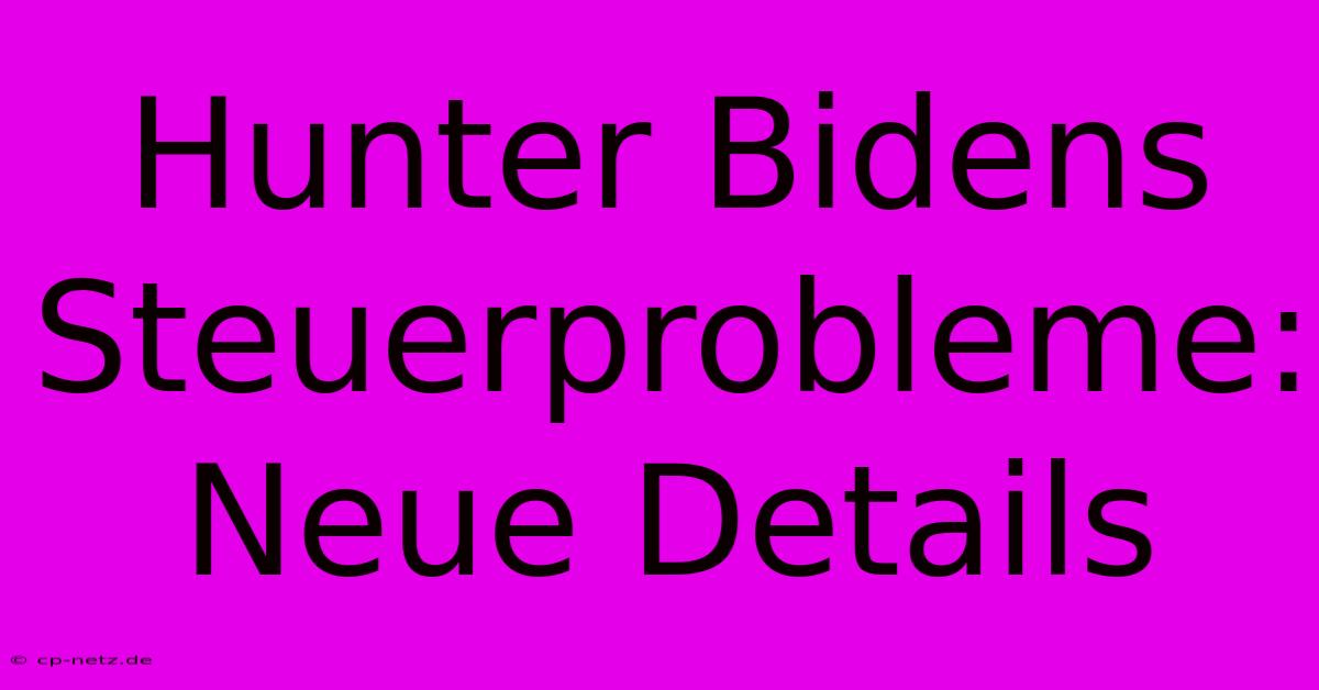 Hunter Bidens Steuerprobleme:  Neue Details