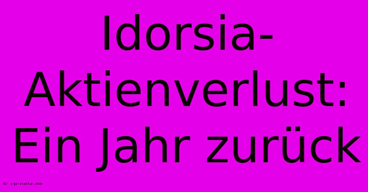 Idorsia-Aktienverlust: Ein Jahr Zurück