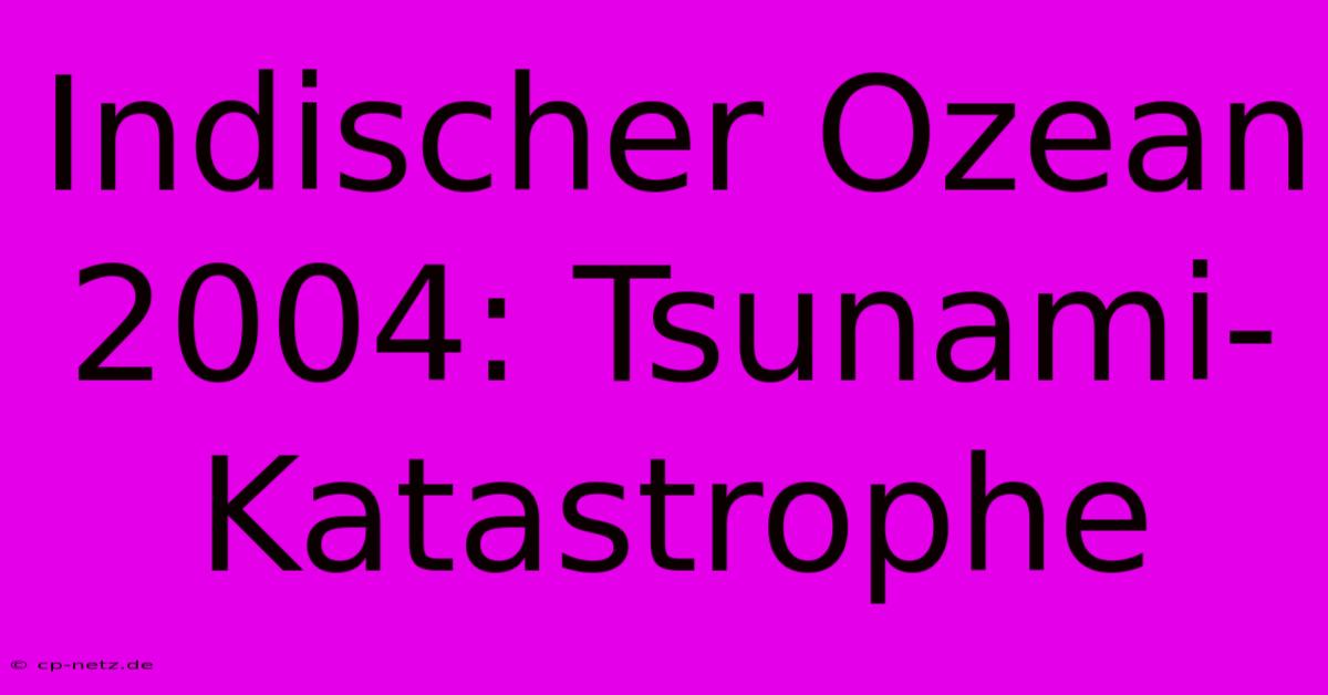 Indischer Ozean 2004: Tsunami-Katastrophe