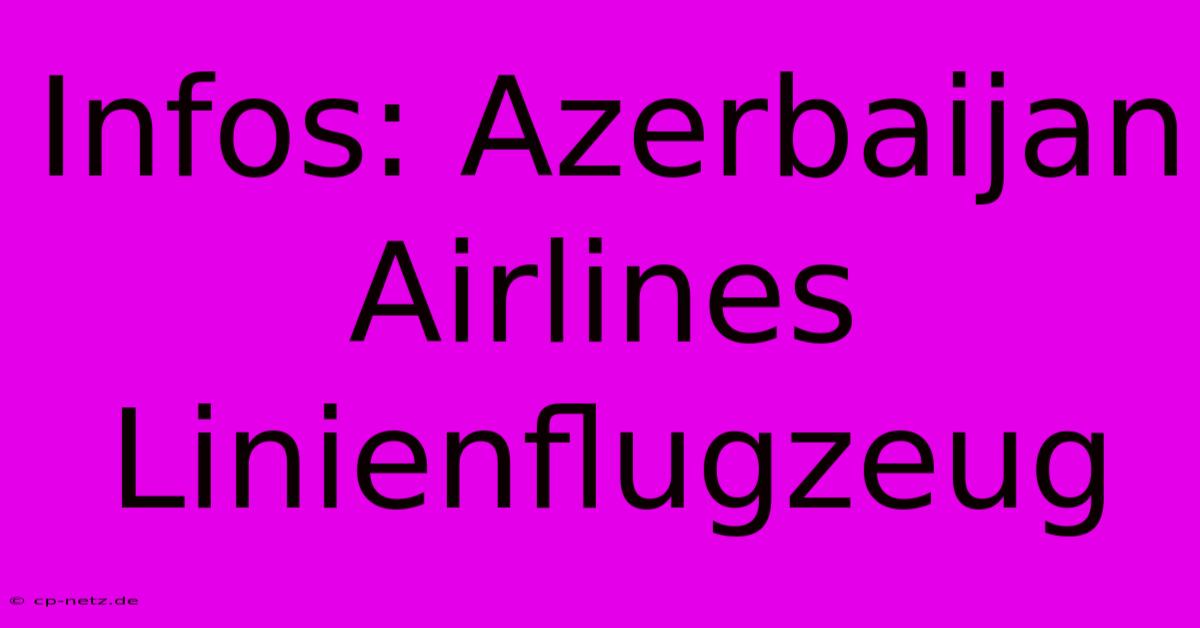 Infos: Azerbaijan Airlines Linienflugzeug