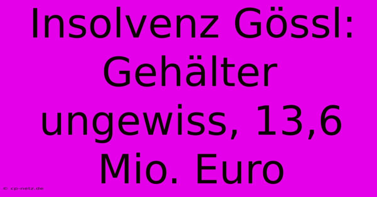 Insolvenz Gössl: Gehälter Ungewiss, 13,6 Mio. Euro