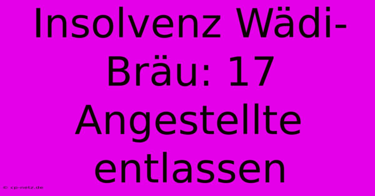 Insolvenz Wädi-Bräu: 17 Angestellte Entlassen