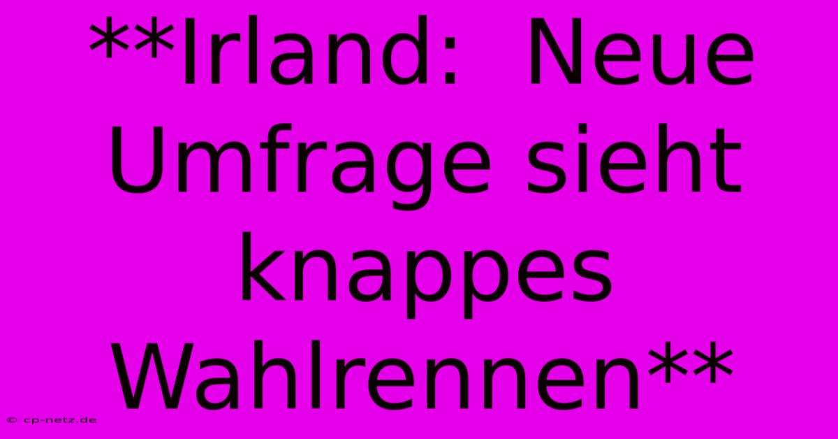 **Irland:  Neue Umfrage Sieht Knappes Wahlrennen**