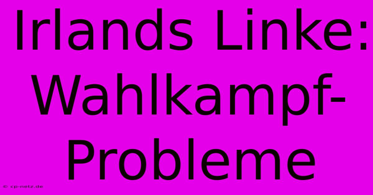 Irlands Linke: Wahlkampf-Probleme