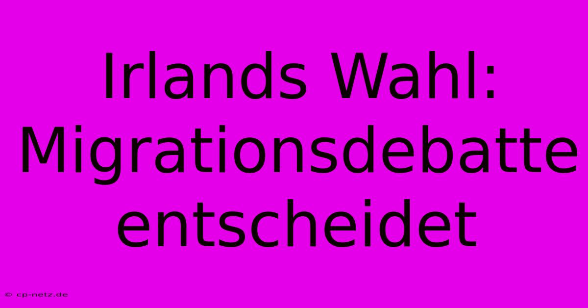 Irlands Wahl: Migrationsdebatte Entscheidet