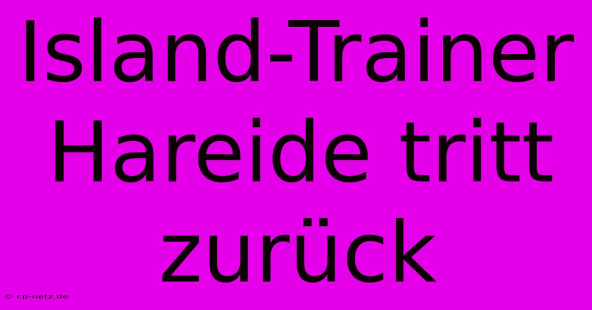 Island-Trainer Hareide Tritt Zurück