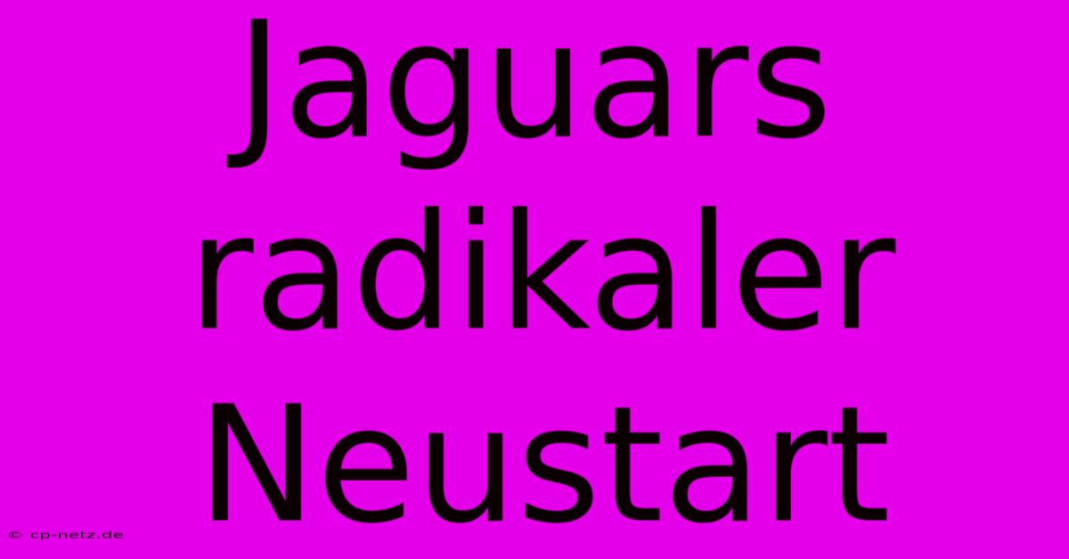 Jaguars Radikaler Neustart