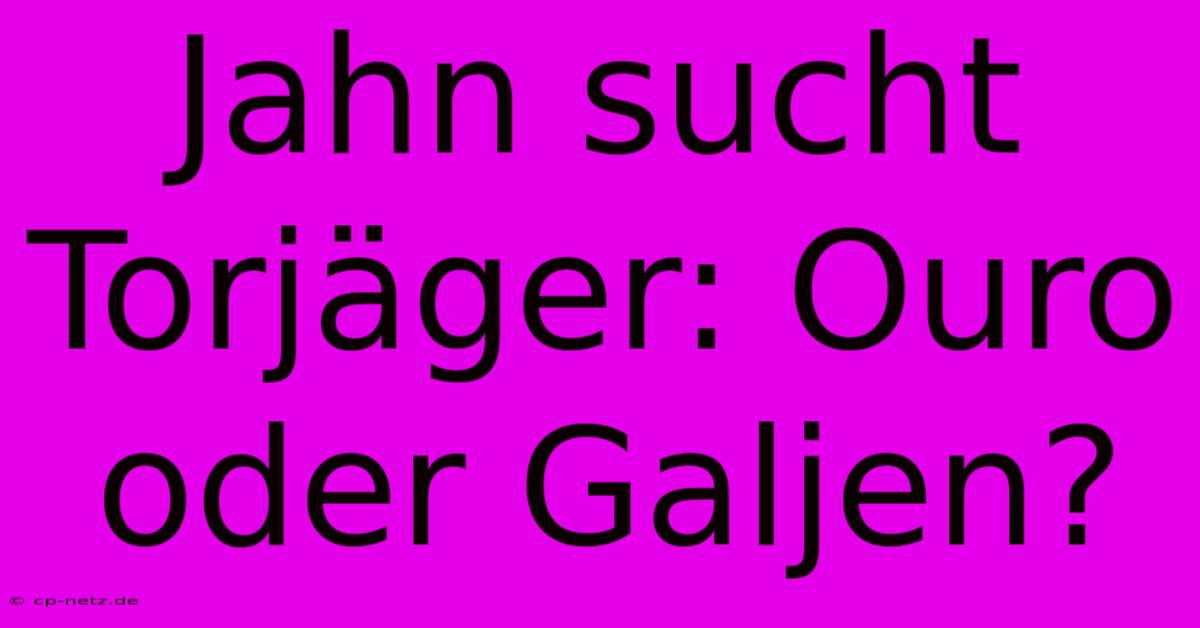 Jahn Sucht Torjäger: Ouro Oder Galjen?