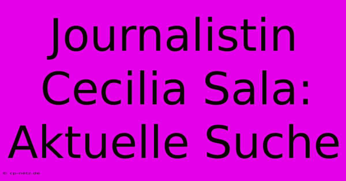 Journalistin Cecilia Sala: Aktuelle Suche