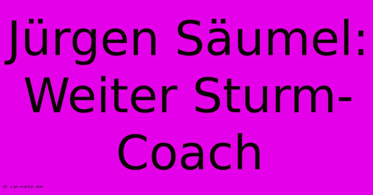 Jürgen Säumel: Weiter Sturm-Coach